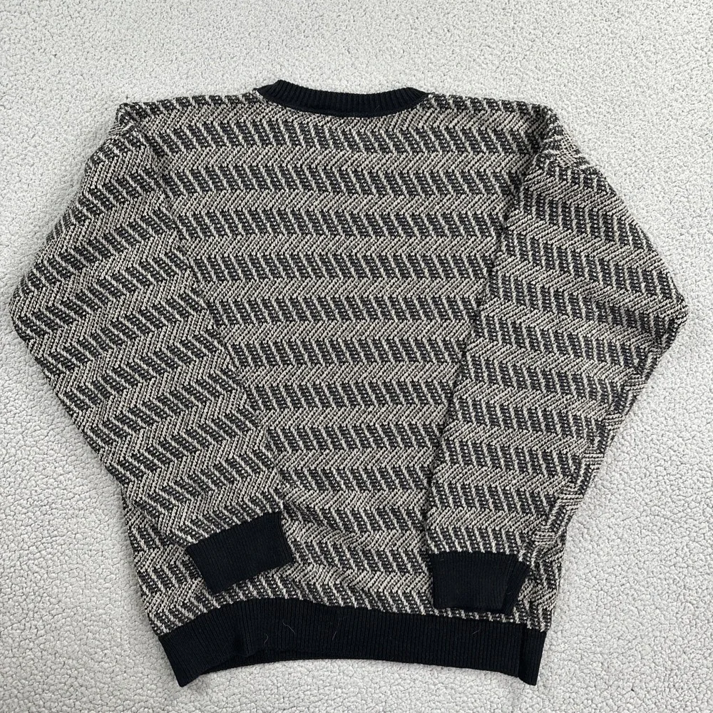 VTG 90s Claiborne Sweater Men Large Multicolor Grandpa Cotton Acrylic USA Made